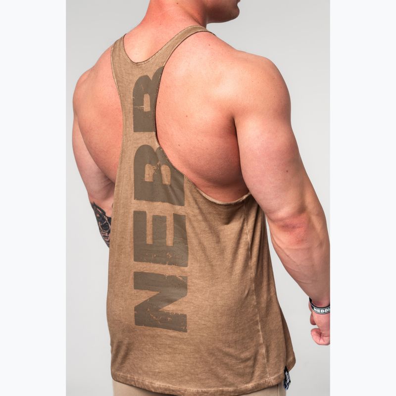 Pánské sportovní  tílko NEBBIA Washed-Off Stringer Max Out light brown 5