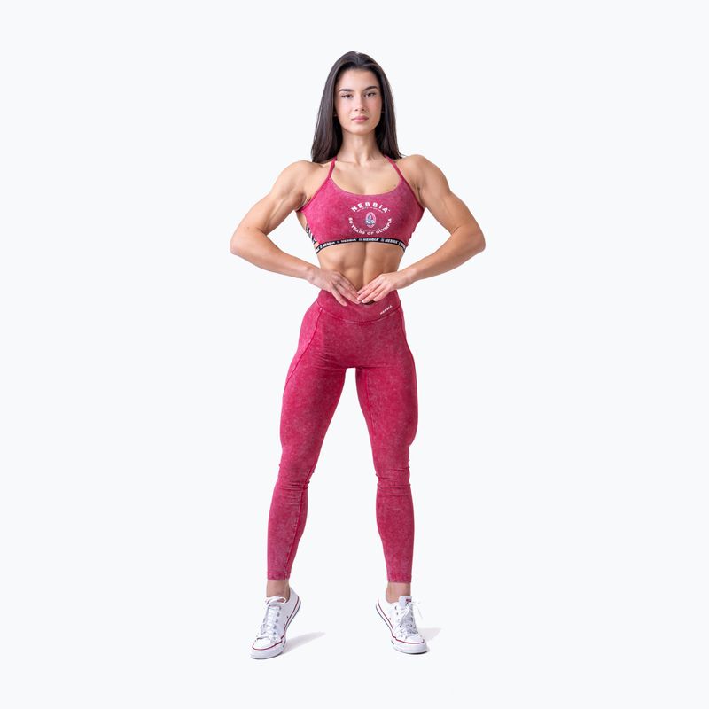 Dámské tréninkové legíny NEBBIA Washed High Waisted Legacy red 2