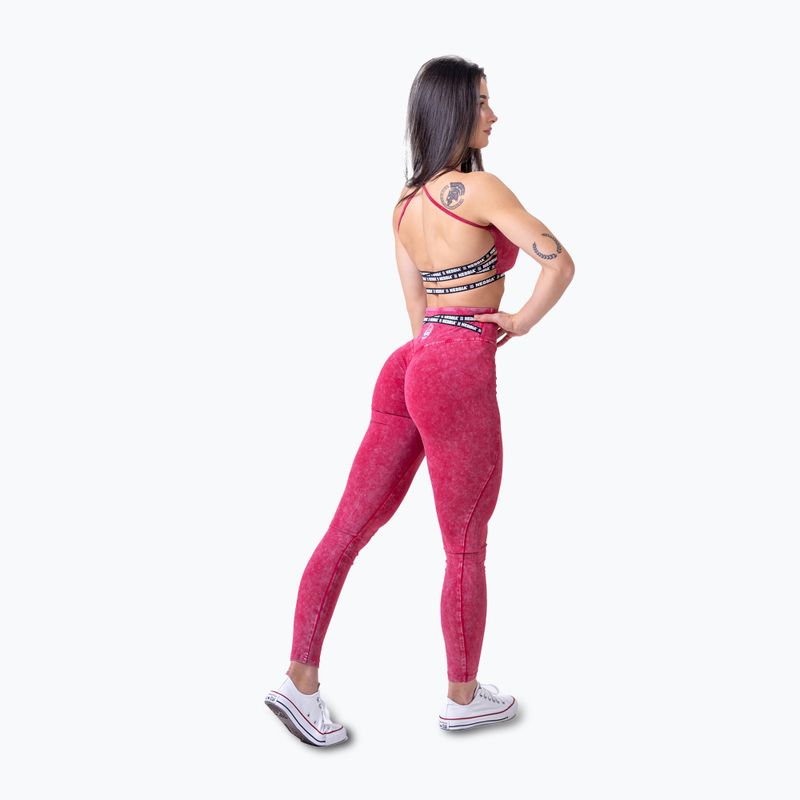 Dámské tréninkové legíny NEBBIA Washed High Waisted Legacy red 3
