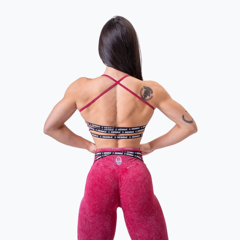 Dámské tréninkové legíny NEBBIA Washed High Waisted Legacy red 4