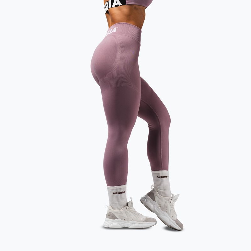 Dámské tréninkové legíny NEBBIA Flow Seamless Hight Waist Push Up pink 4