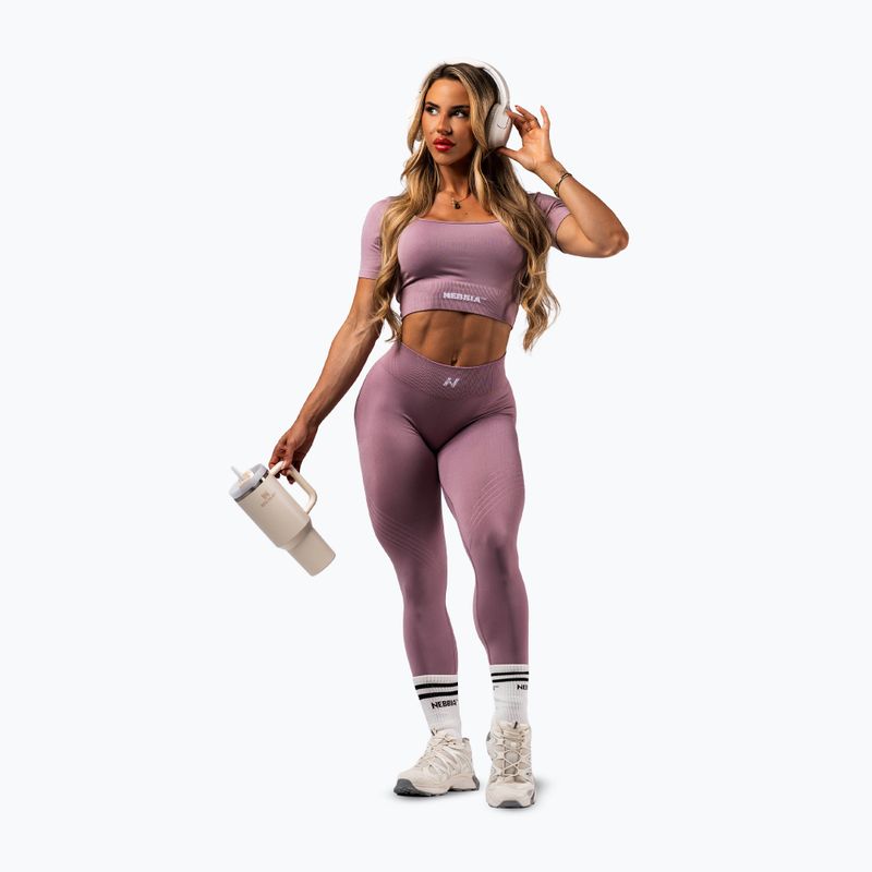 Dámské tréninkové legíny NEBBIA Flow Seamless Maximum Push-Up pink 2