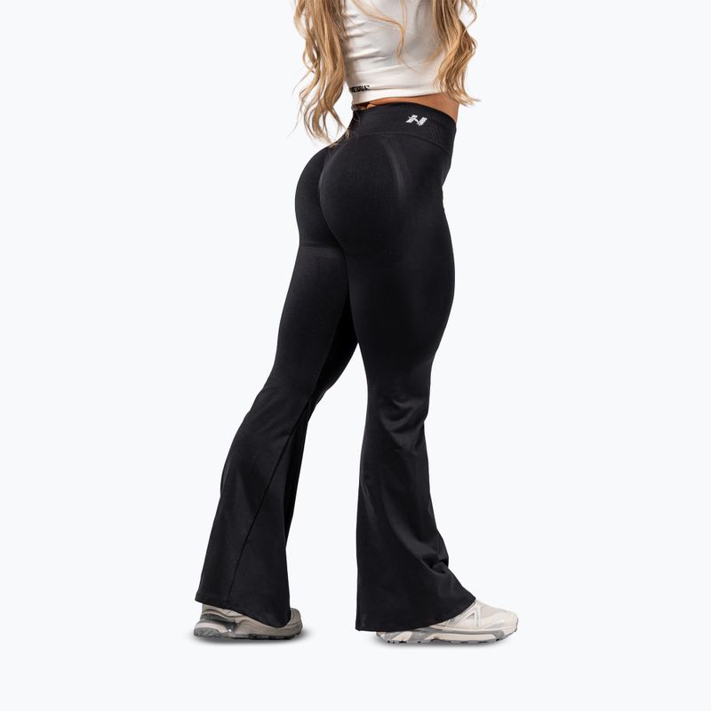Dámské tréninkové legíny NEBBIA Flow Seamless High Waist Sculpting Flared Black 3