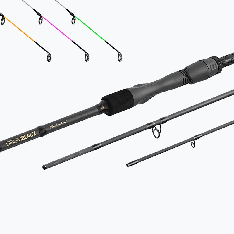 Feeder prut  Delphin Opium BlacxFEEDER 3G TechnoCORK + 3 špičky 6