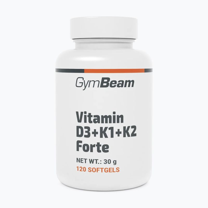 Vitaminy D+K GymBeam Vitamin D3+K1+K2 Forte 120 kapslí