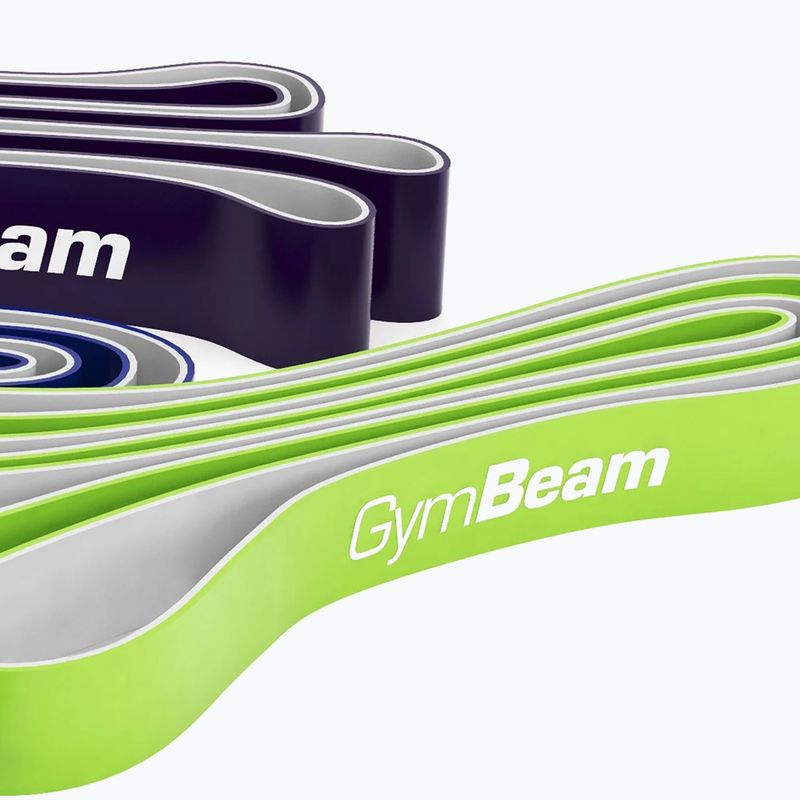 Sada odporových pásů GymBeam DuoBand 4 pack black/lime/navy/green 3