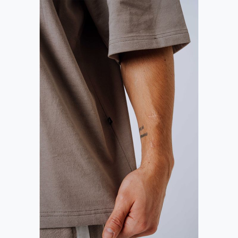Pánské tréninkové tričko NEBBIA Power Oversize light brown ash 9