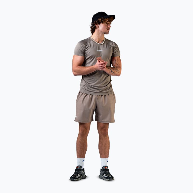 Pánské tréninkové tričko NEBBIA Power light brown ash 2