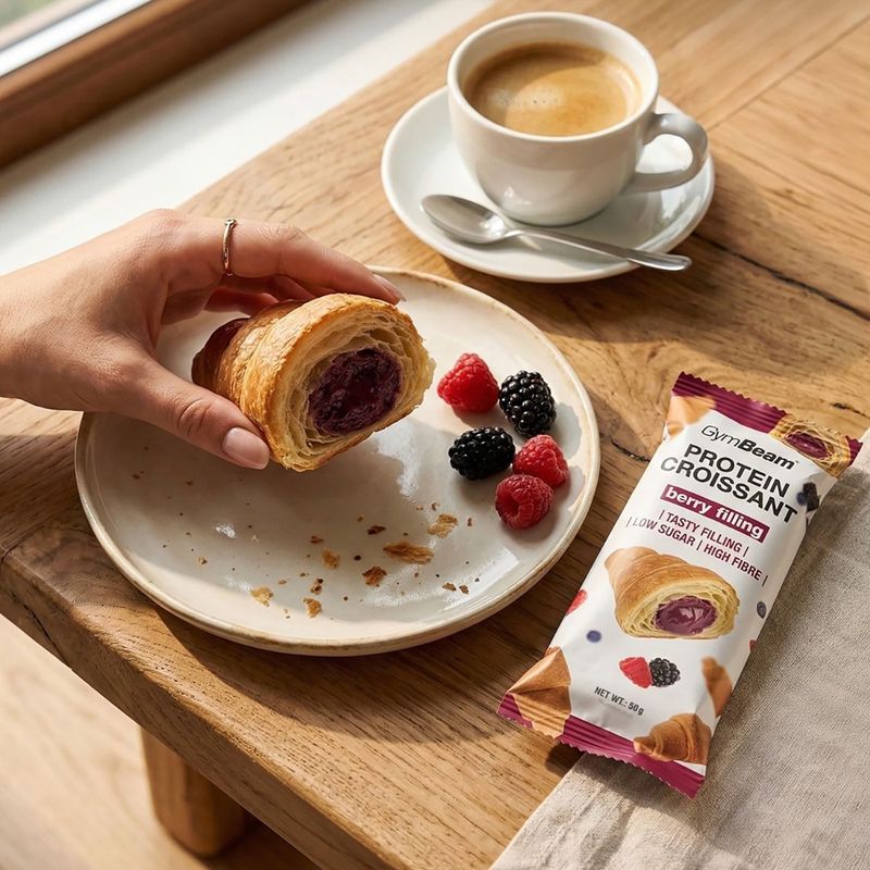 Proteinový croissant GymBeam Protein 50 g berry 2