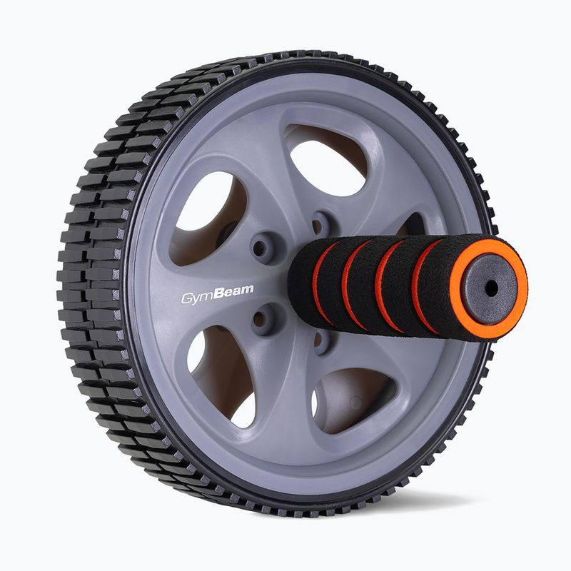 Kolečko na cvičení břišních svalů GymBeam Ab Wheel černé/šedé/oranžové