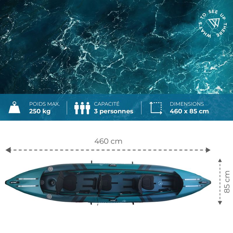 Nafukovací kajak pro 3 osoby WATSSUP Cod 460 cm  4