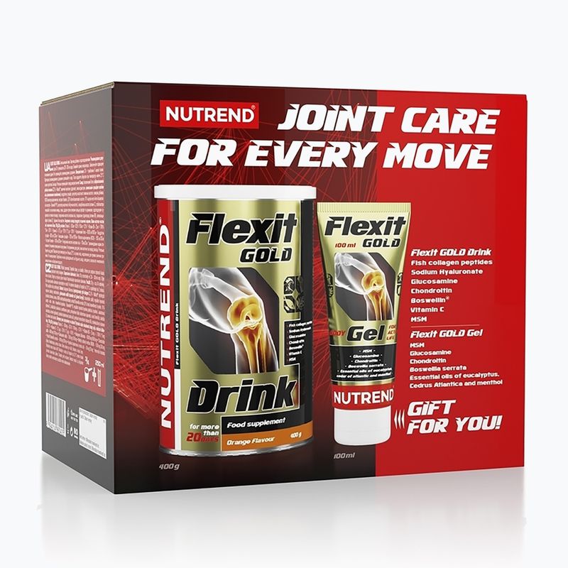 Sada Flexit Drink Gold + Flexit Gold Gel Nutrend regenerace kloubů 400 g oranžová + 100 ml VS-859401
