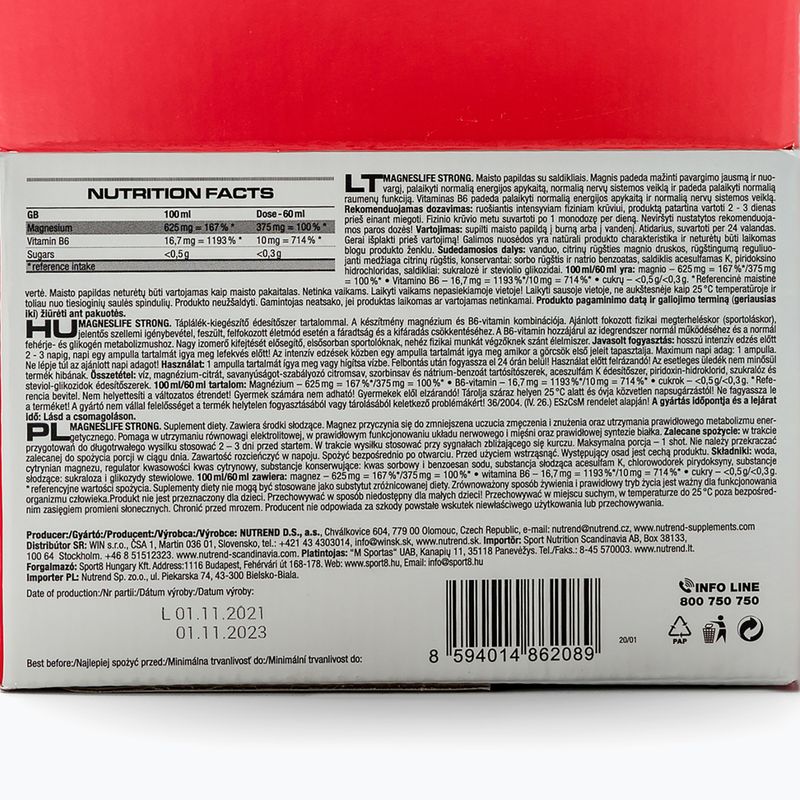 Magneslife Nutrend 20X60 ml hořčík VT-080-1200-XX 3
