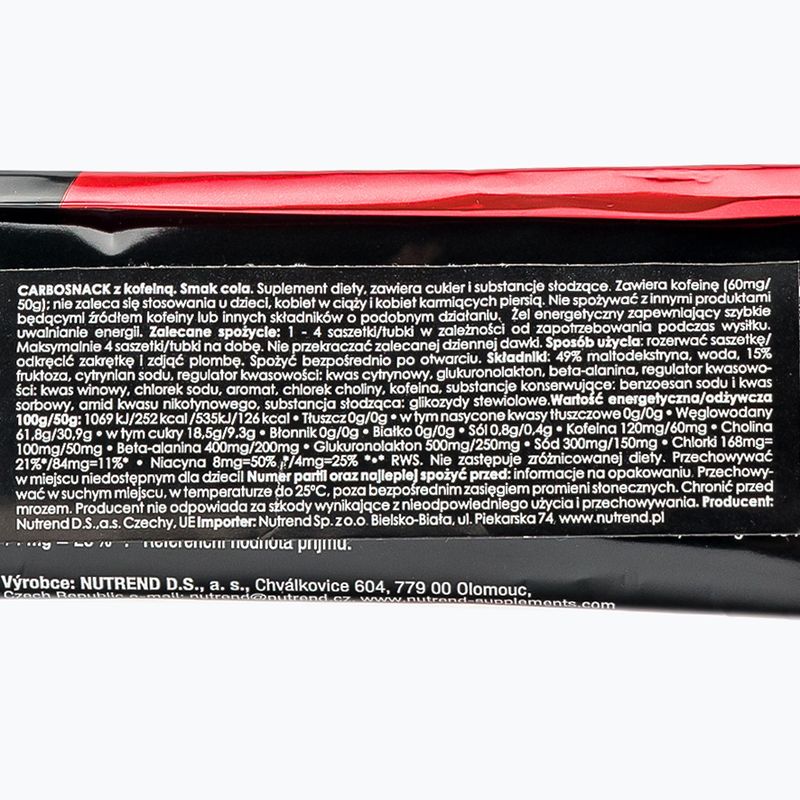 Energetický gel Nutrend Carbosnack sáček 50g cola + kofein VG-008-50-CO 2