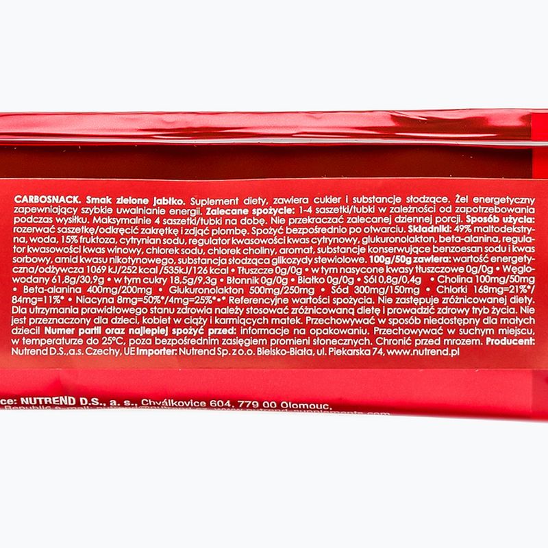 Energetický gel Nutrend Carbosnack sáček 50g zelené jablko VG-004-50-ZJ 2