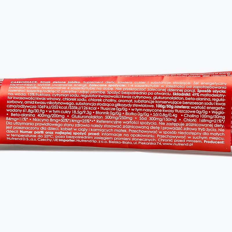 Energetický gel Nutrend Carbosnack tuba 50g zelené jablko VG-001-50-ZJ-de 2