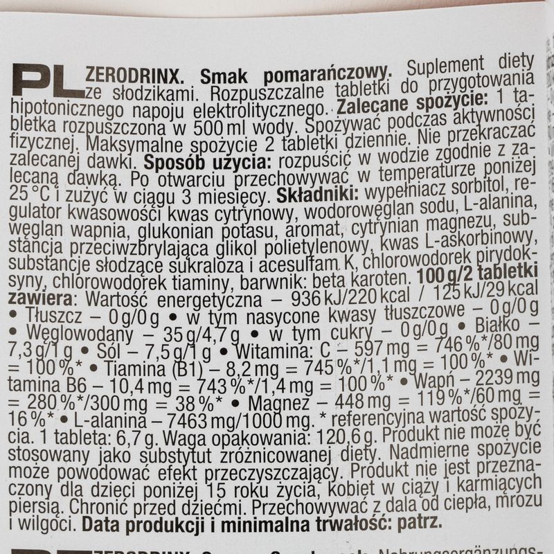 Hypotonický nápoj Nutrend Zero Drinx 18 tablet pomeranč VR-016-18-PO 2