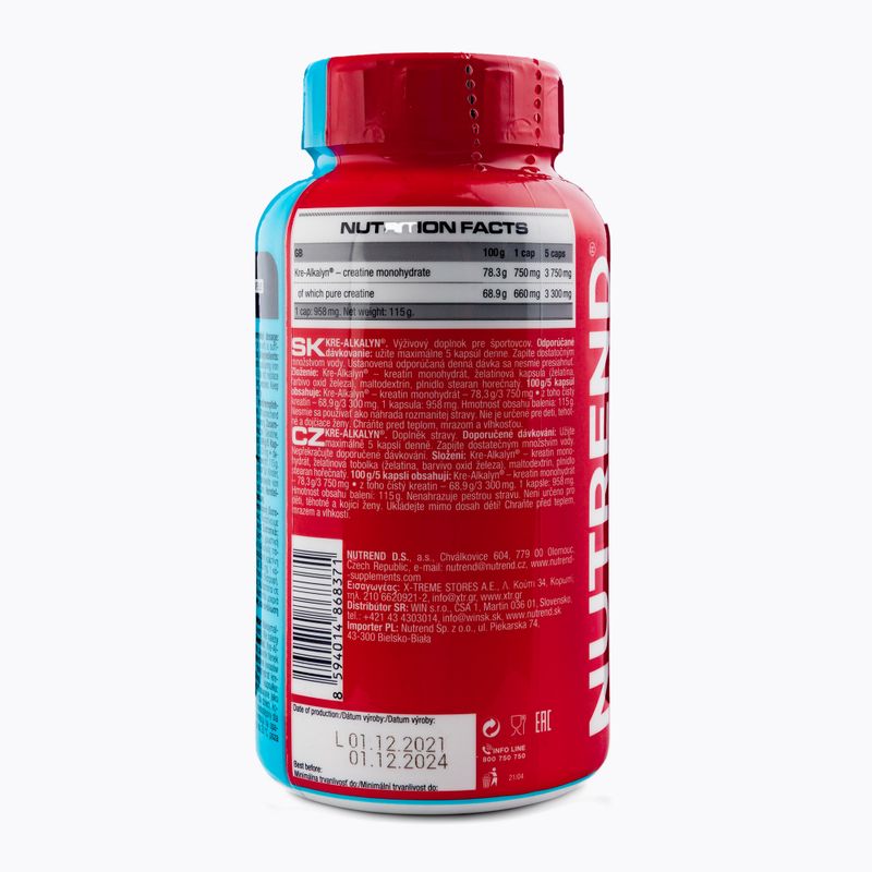 Kre-Alkalyn Nutrend Kreatin 120 kapslí VR-031-120-XX 2