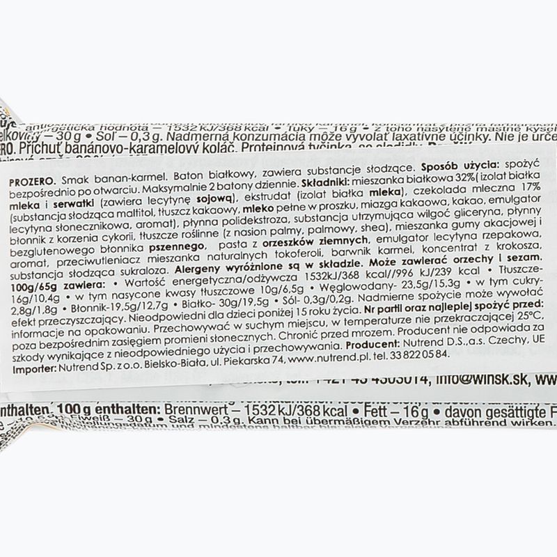 Nutrend Pro Zero proteinová tyčinka 65g banán-karamel VM-060-65-BKA 2