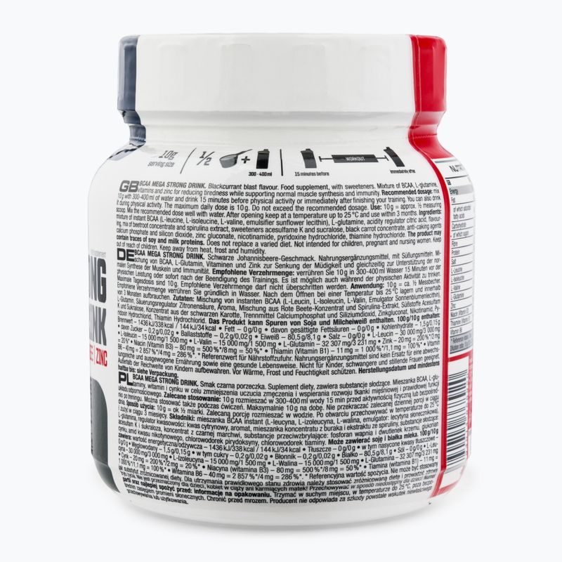 BCAA Mega Strong Nutrend aminokyseliny 400g černý rybíz VS-106-400-ČR 2