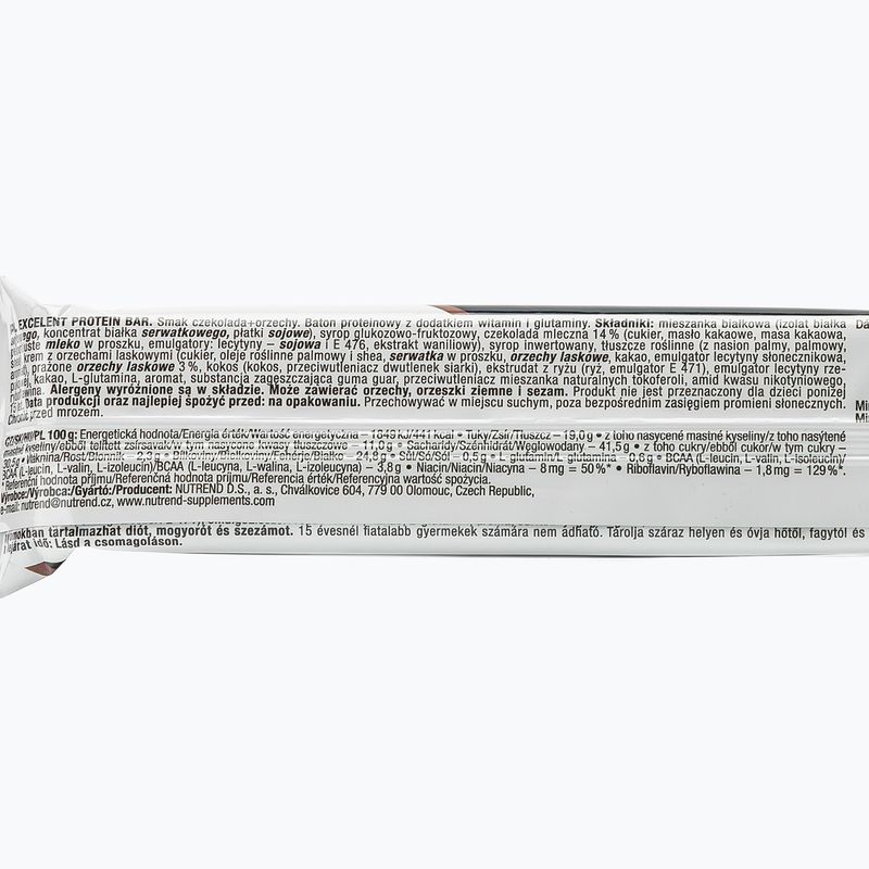 Proteinová tyčinka Nutrend Excelent Protein Bar 85G čokoláda-ořech VM-025-85-ČOO 2