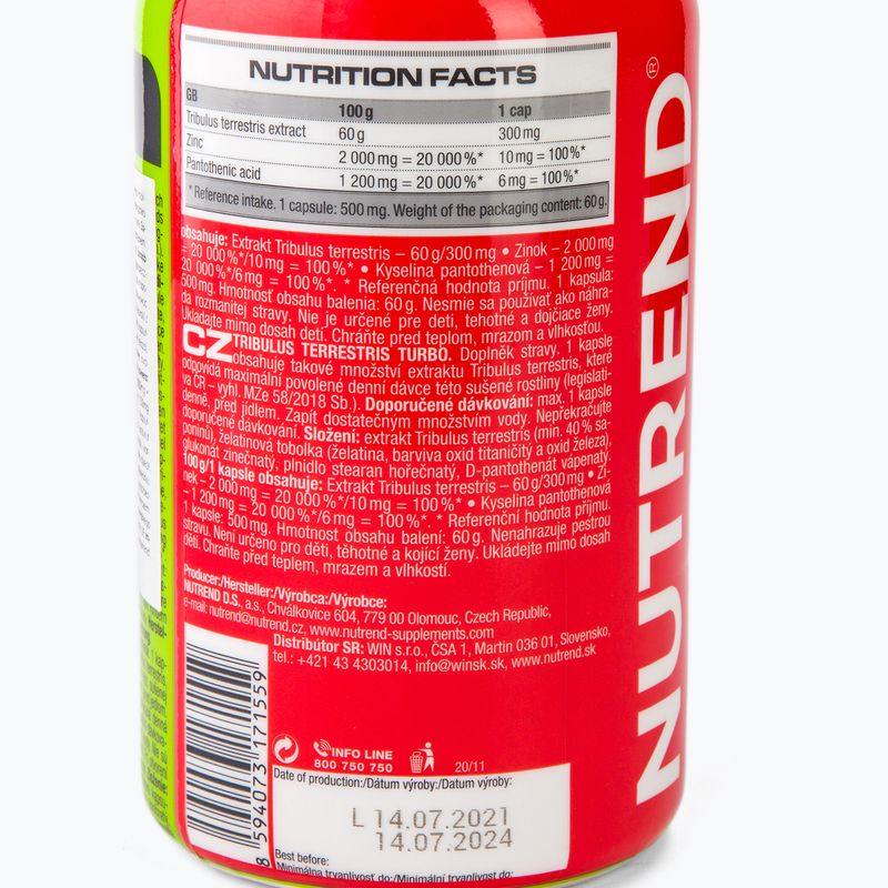 Kapsle Nutrend Tribulus Terrestris Turbo 120 kapslí zelené VR-046-120-xx 3