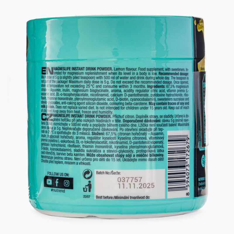 Hořčík Nutrend Magneslife Instantní nápoj v prášku 300 g citron VS-118-300-CI 3