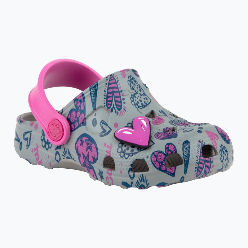 Coqui Little Frog mid.grey/fuchsia love/amulet dětské sandály 8