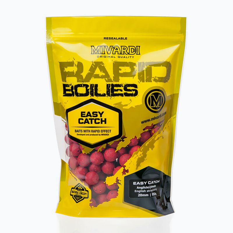 Proteinové boilies  MIVARDI Rapid Boilies Easy Catch English Strawberry 950 g