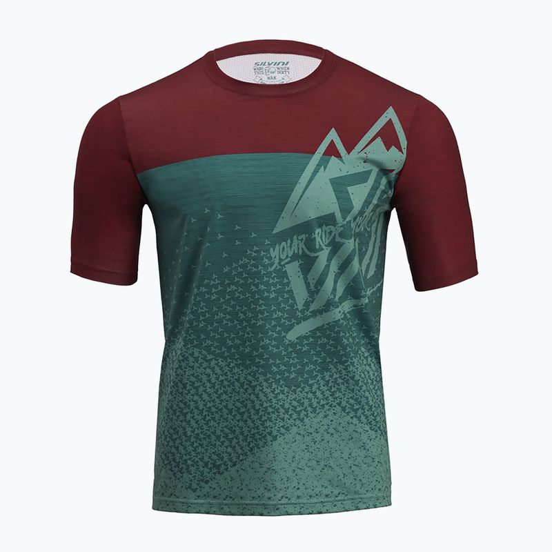 Pánský cyklistický dres SILVINI Denno bordó-zelená 3121-MD1803/92432