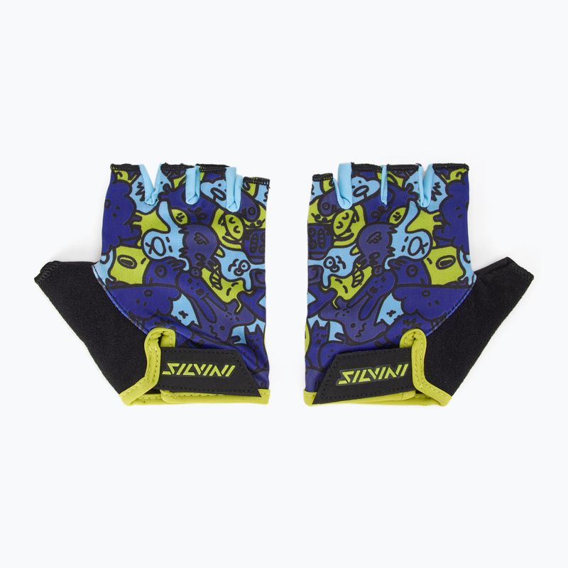 Dětské cyklistické rukavice SILVINI Locri blue/neon 2