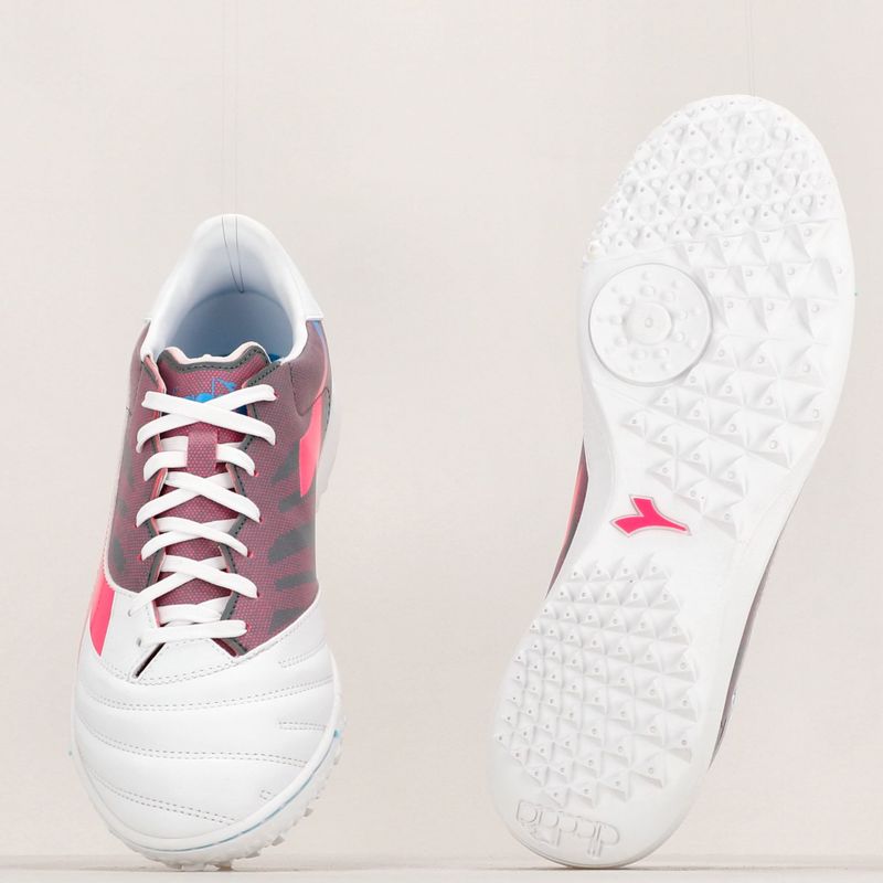 Pánské kopačky Diadora Brasil Elite Veloce GR TFR white/pink fluo/blue fluo 19