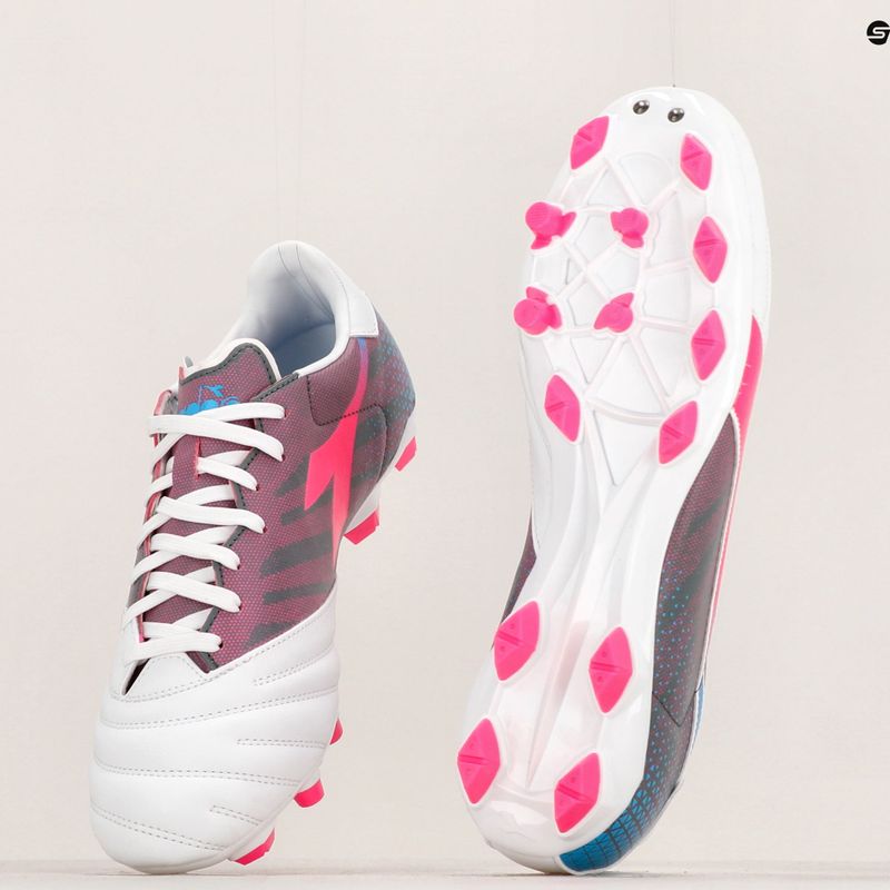 Pánské kopačky Diadora Brasil Elite Veloce GR LPU white/pink fluo/blue fluo 19