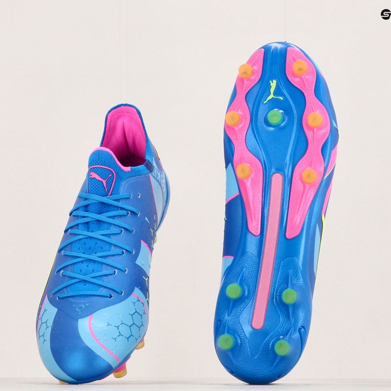 PUMA King Ultimate Energy FG/AG pánské kopačky ultra blue/luminous pink/luminous blue 14