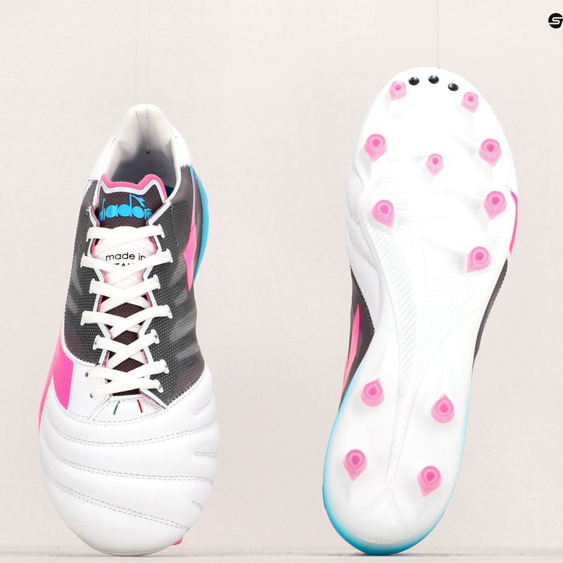 Pánské kopačky Diadora Brasil Elite Veloce GR ITA LPX white/pink fluo/blue fluo 19