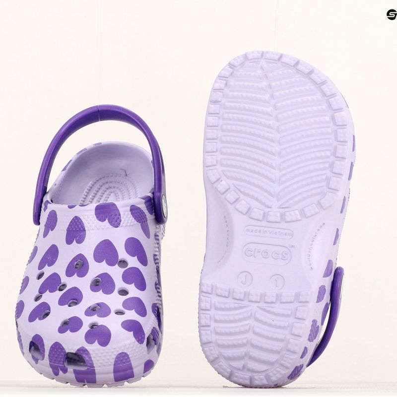 Dětské dřeváky Crocs Classic Easy Icon Clog levandulová 13