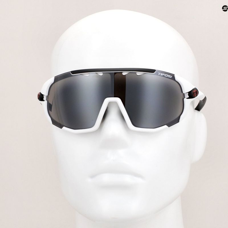Cyklistické brýle Tifosi Sledge matte white/smoke/ac red/clear 9