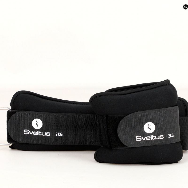 Závaží na kotníky a zápěstí 2 kg 2 ks. Sveltus Weighted Cuff černé 0944 4