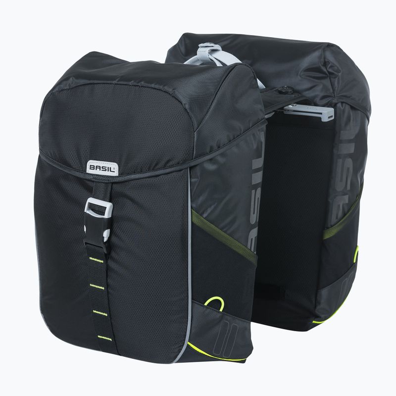 Brašna na kolo Basil Miles Double Bag 32 l black/lime 