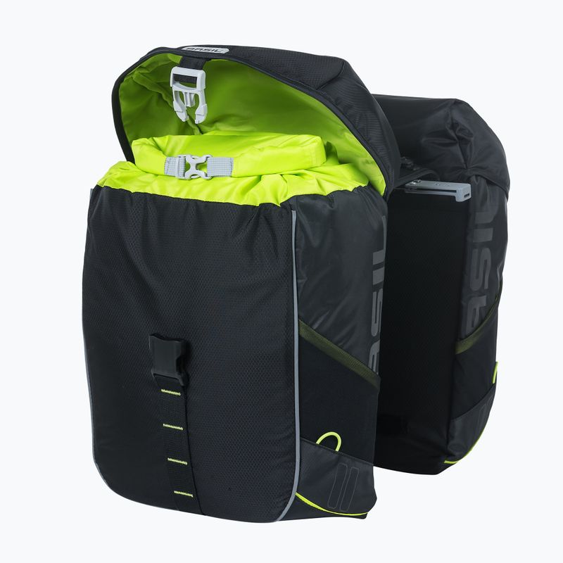 Brašna na kolo Basil Miles Double Bag 32 l black/lime  2