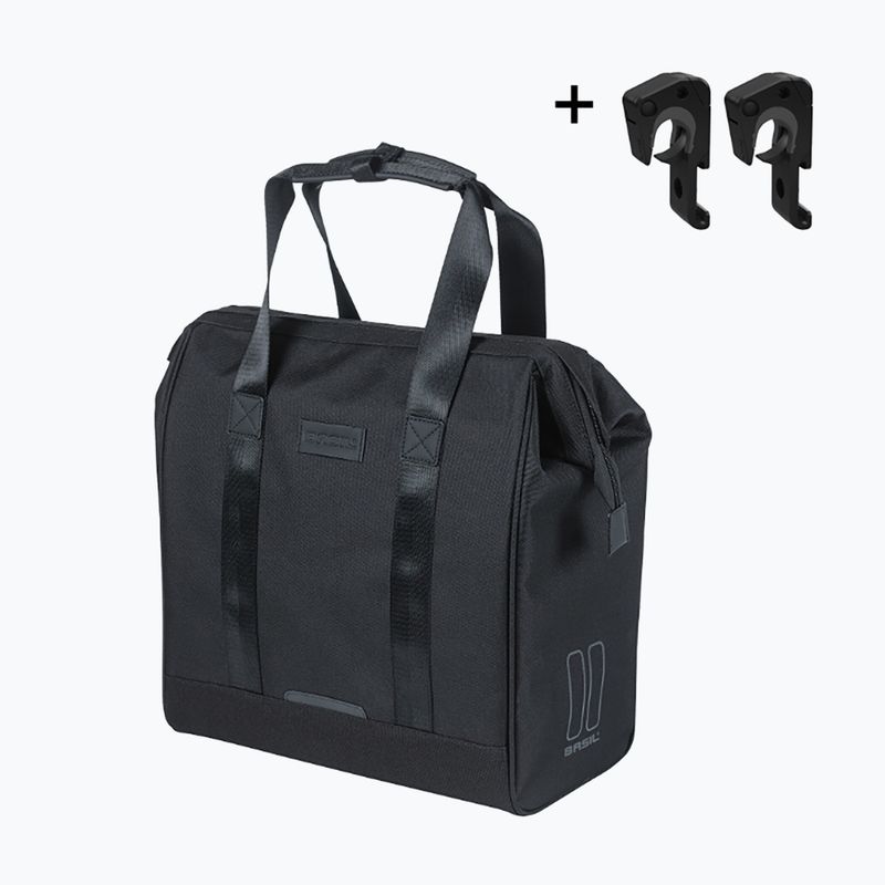 Cyklistická brašna Basil City Grand Shopper MIK Hooks 23 l black 2