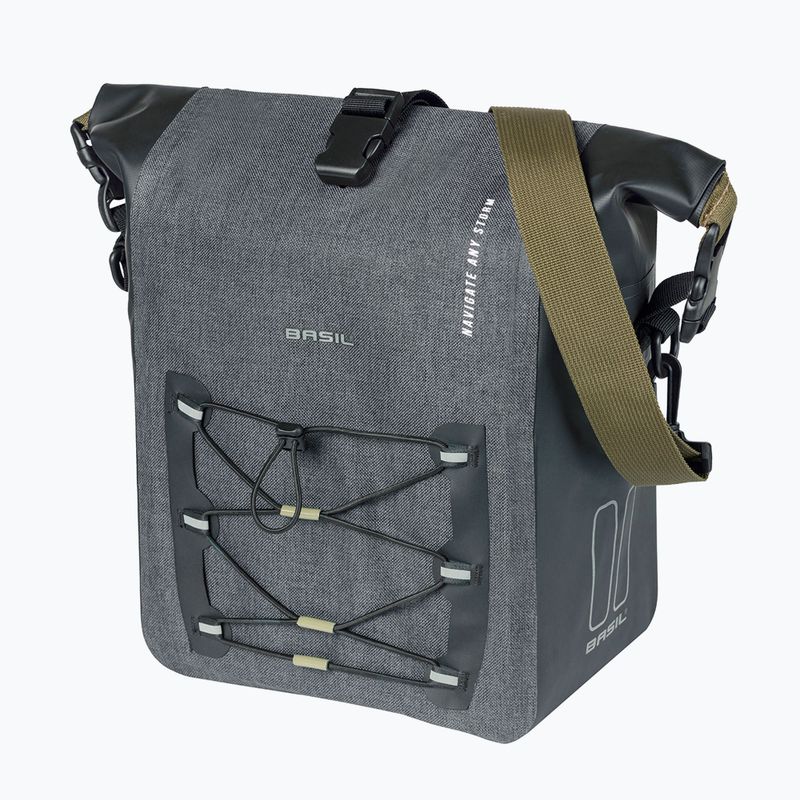 Cyklistická brašna   Basil Navigator Storm Hook On 12-15 l grey/black 3
