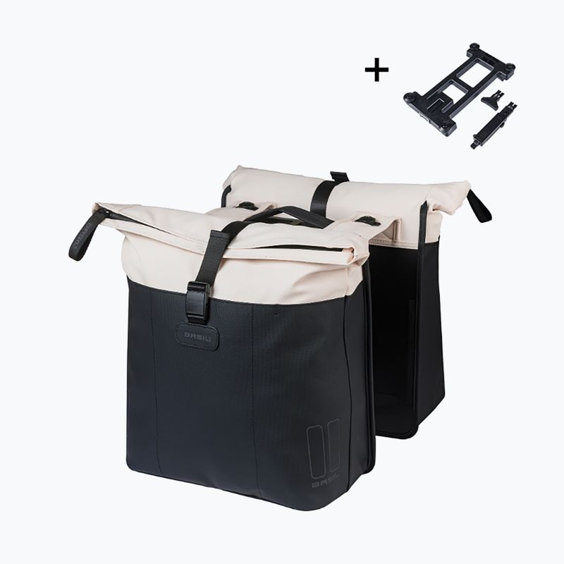 Cyklistická brašna Basil Vive Double Pannier Bag MIK 35 l off white/black 2