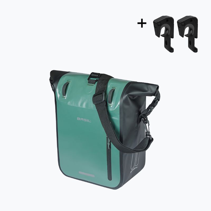 Cyklistická brašna Basil Rivo M Single Bag MIK Hooks 12-15 l silvergreen/black 2