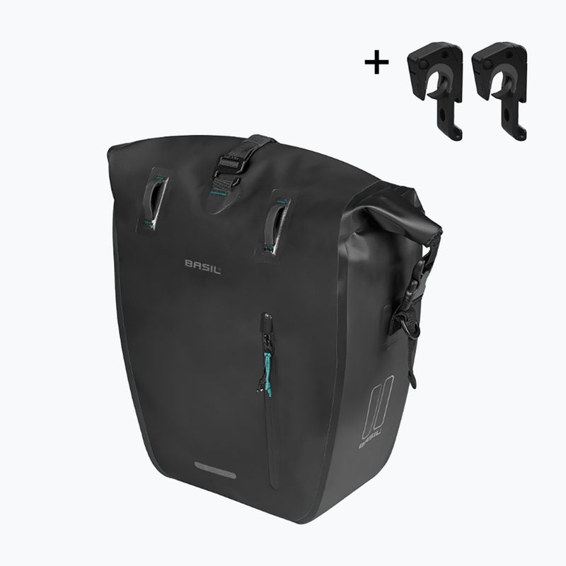 Cyklistická brašna Basil Rivo L Single Bag MIK Hooks 31 l black 2