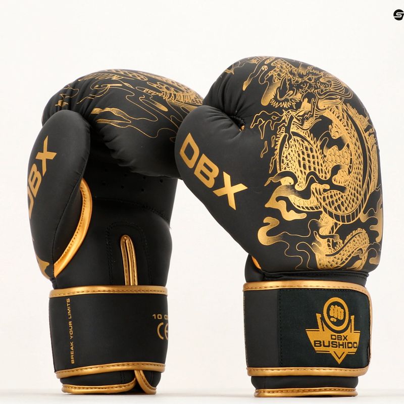 Boxerské rukavice DBX BUSHIDO "Gold Dragon" zlaté/černé 11