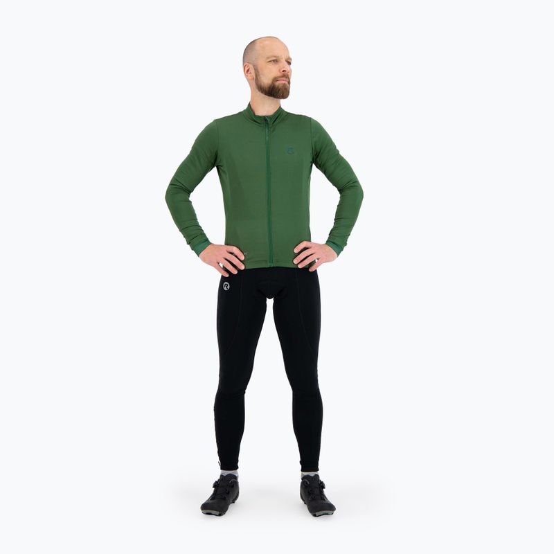 Pánské cyklistické tričko longsleeve  Rogelli Essential army green 2