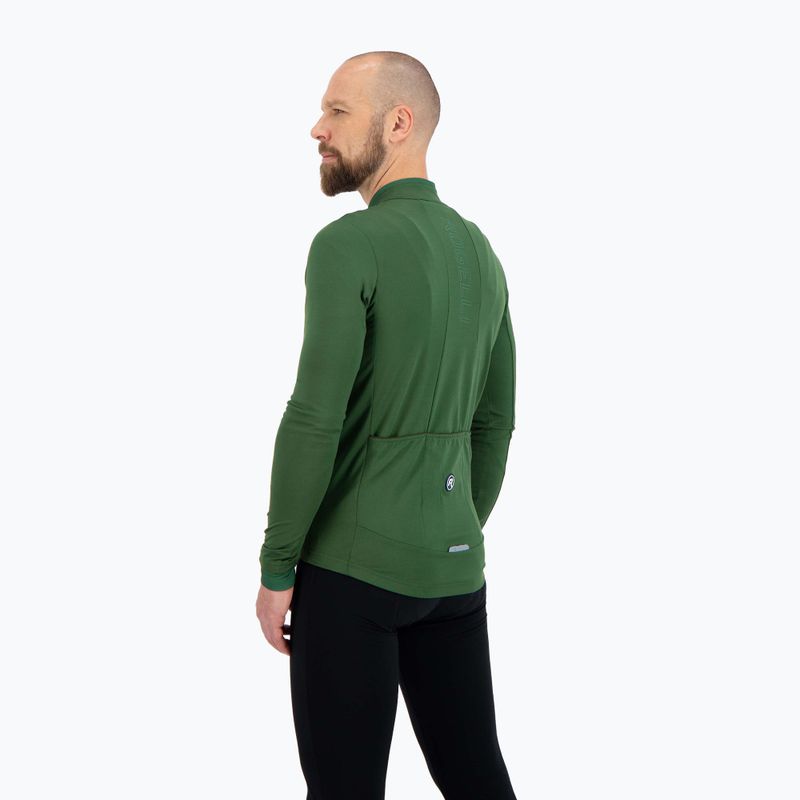 Pánské cyklistické tričko longsleeve  Rogelli Essential army green 3