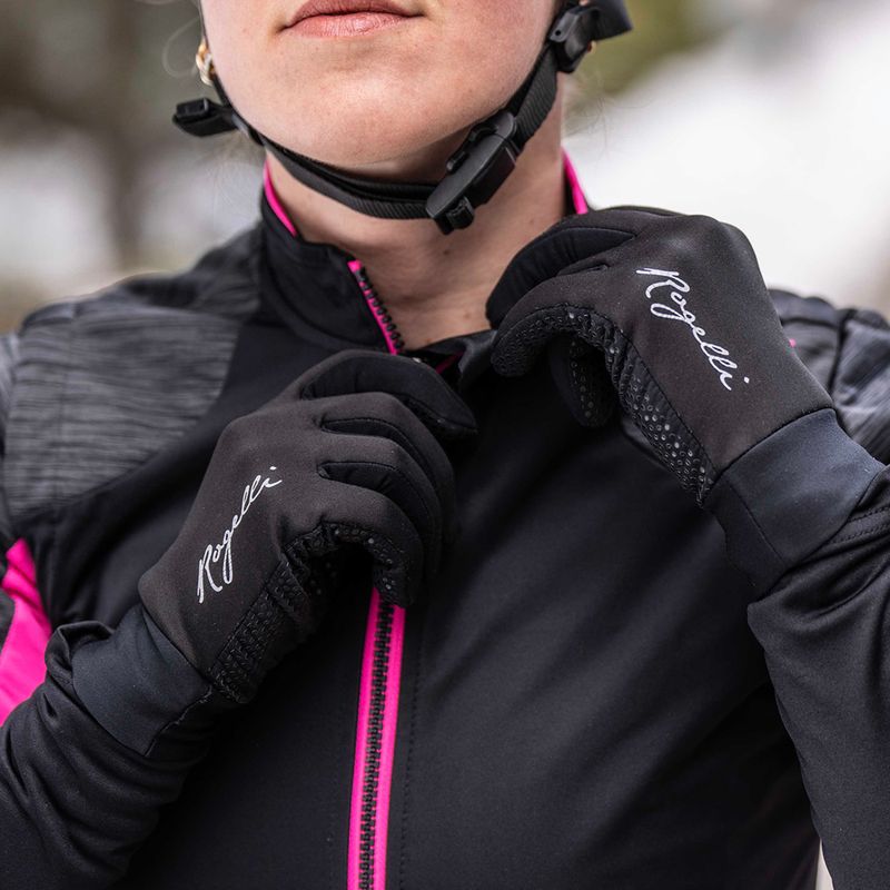 Dámské cyklistické rukavice Rogelli Laval Mid Season LW Windproof black 7