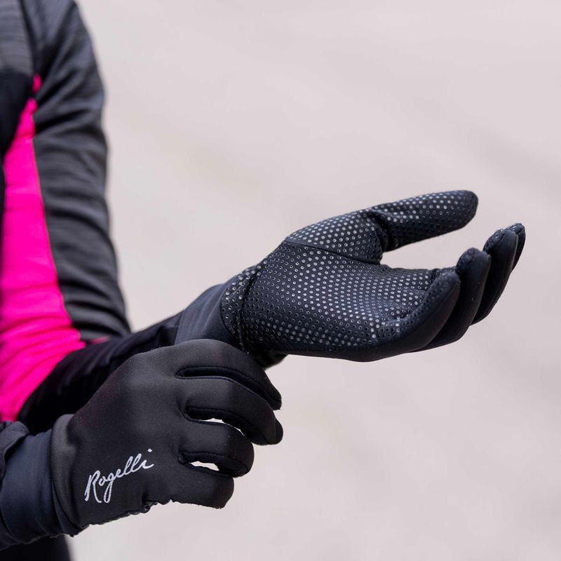 Dámské cyklistické rukavice Rogelli Laval Mid Season LW Windproof black 8